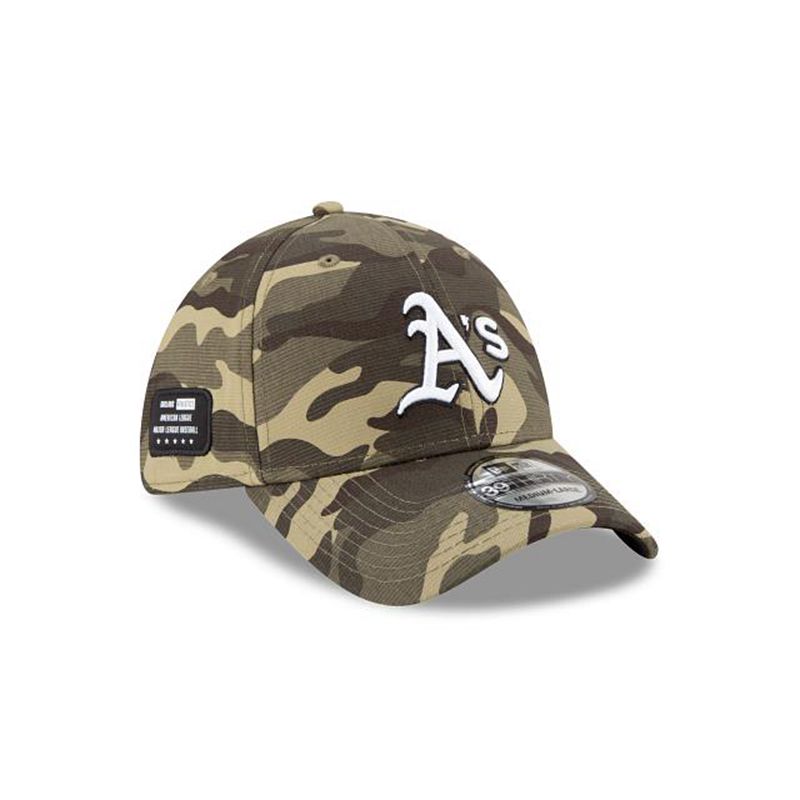 MLB Oakland Athletics Armed Forces Weekend 39Thirty Stretch Fit (KIL2863) - Green New Era Caps